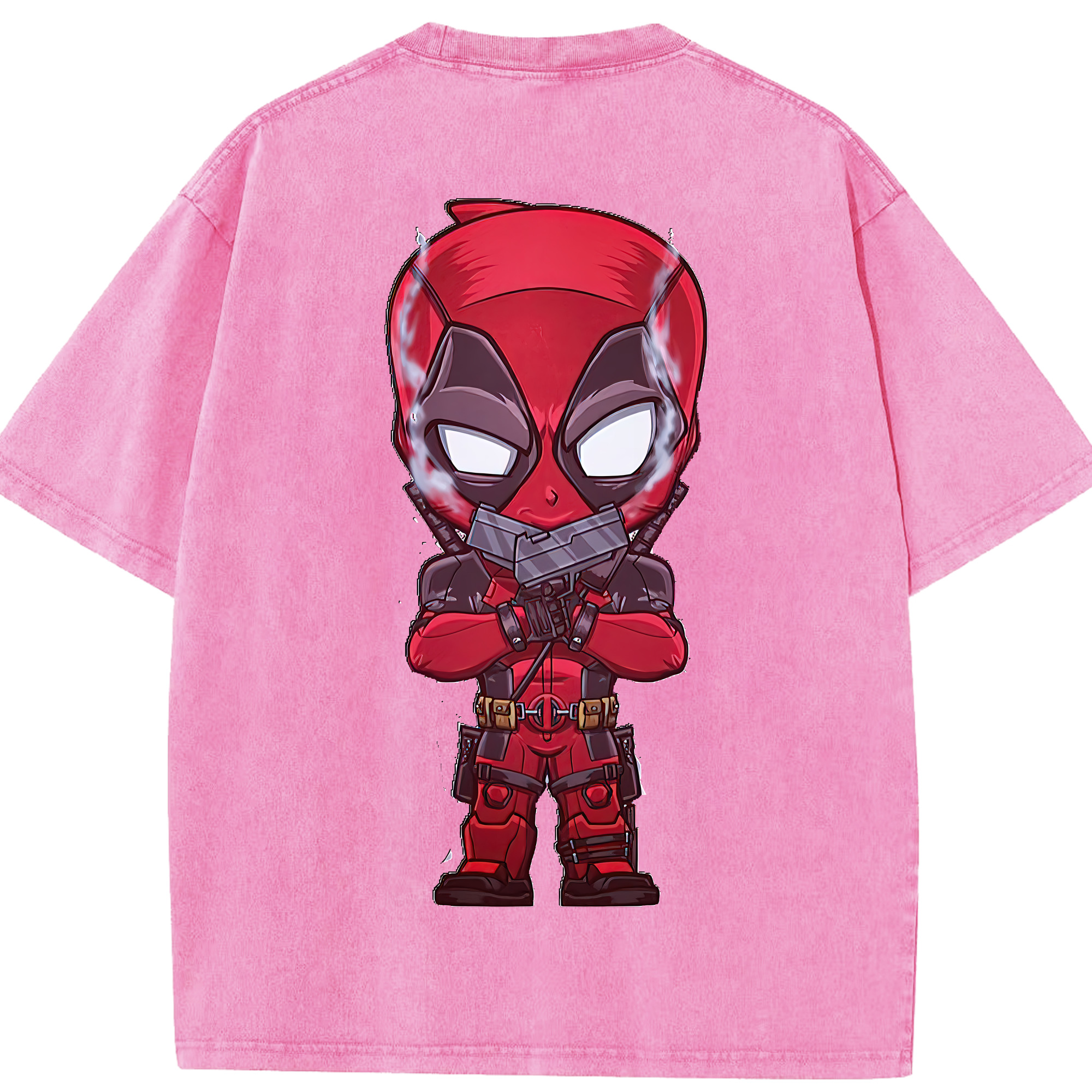 （画像用） Deadpool デッドプール 綿100% ヴィンテージ風 半袖Tシャツ（背面プリント）